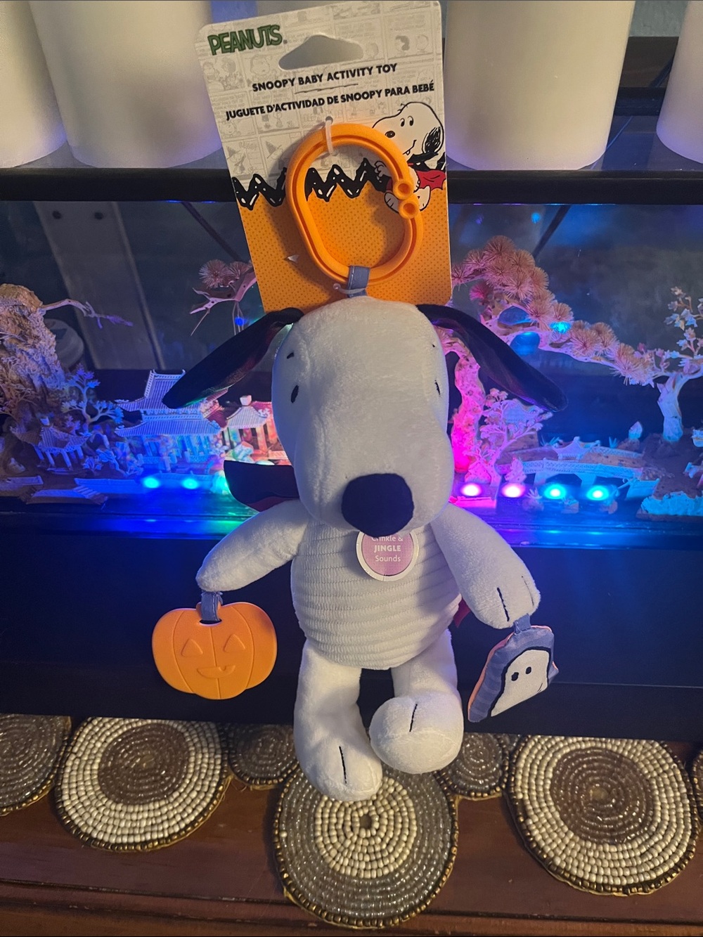 Peanuts Snoopy Halloween Plush Toy - White, Black, Orange
